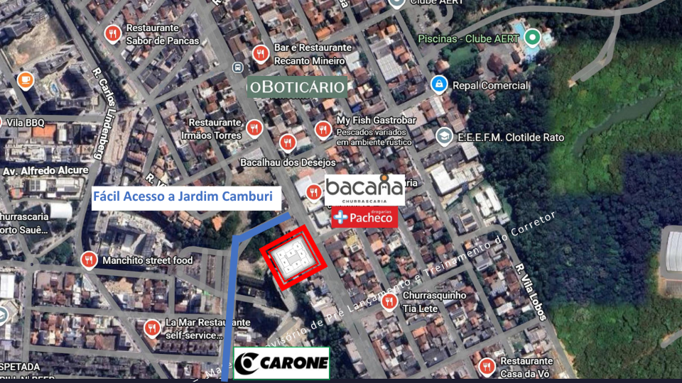 Mapa de localização do INIZIO Residencial